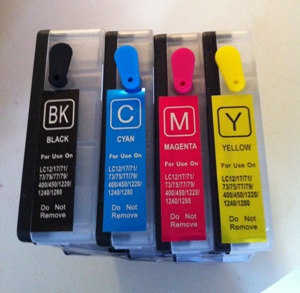 4 vazio 20ML/BK+10ML/C-M-Y para Brother LC1240 LC1280