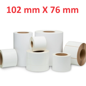 Rolo adesivo branco mate: 102mm x 76mm, 440 etiquetas, 40mm diâmetro